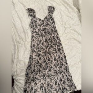 Express Black and White Floral Maxi Dress